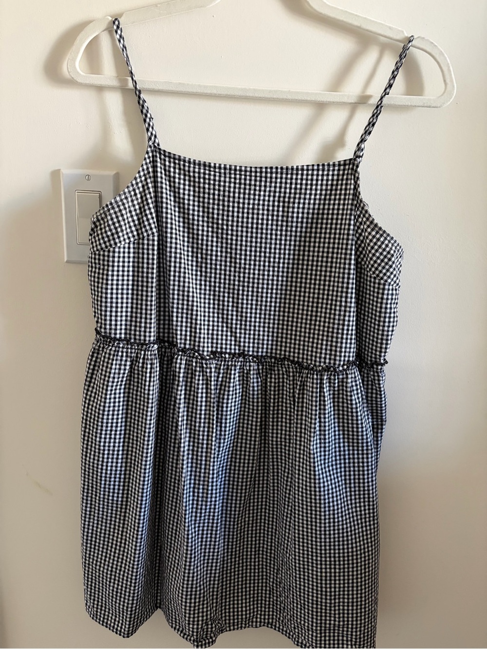 Urban Outfitters Black and White Gingham Spaghetti Strap Dress